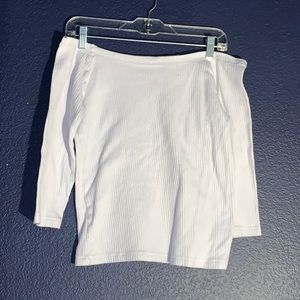 Off The Shoulders White Long Sleeved